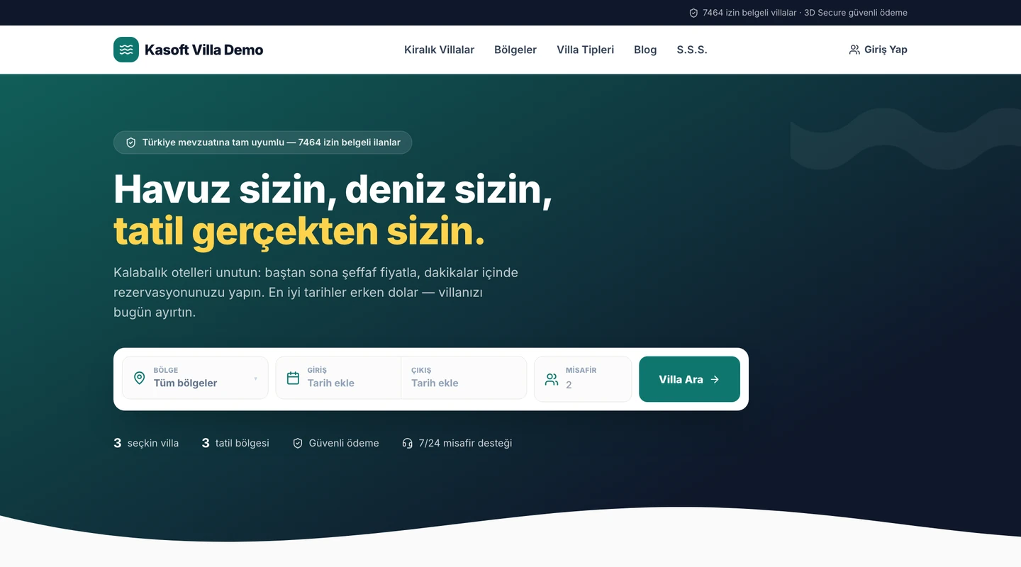 Villa & Konaklama Kiralama Yazılımı ekran görüntüsü